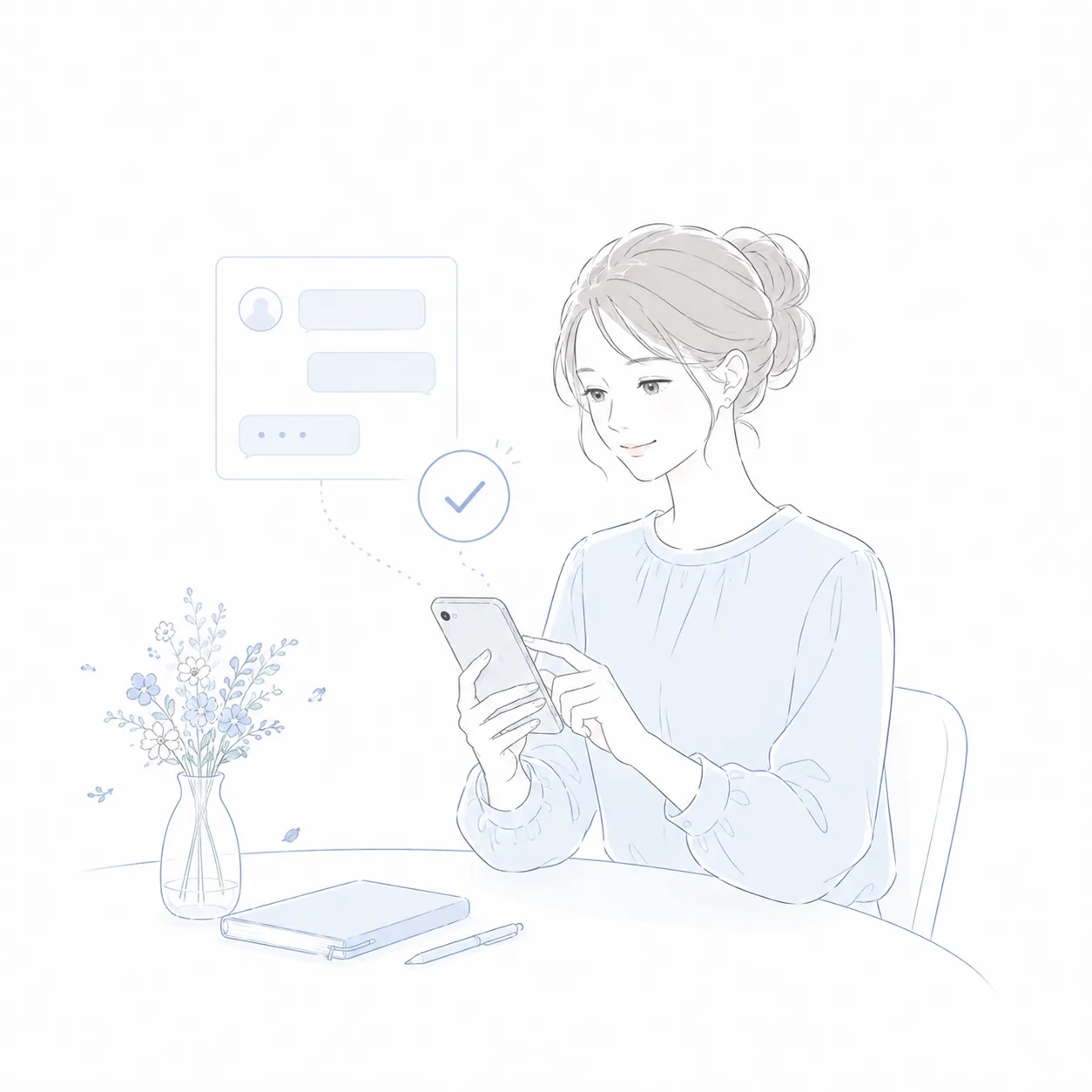 スマートフォンから採用へエントリーするイメージ
